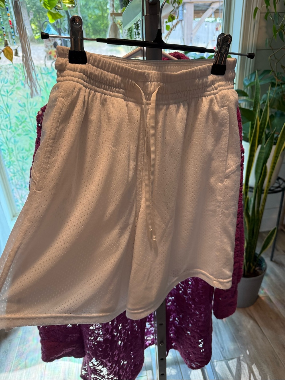 lululemon athletica White Mesh Drawstring Athletic Shorts